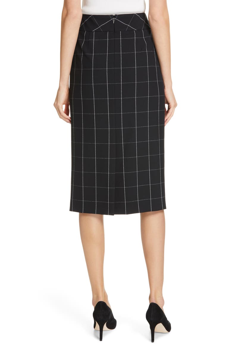 Vedani Windowpane Pencil Skirt, Alternate, color, BLACK FANTASY
