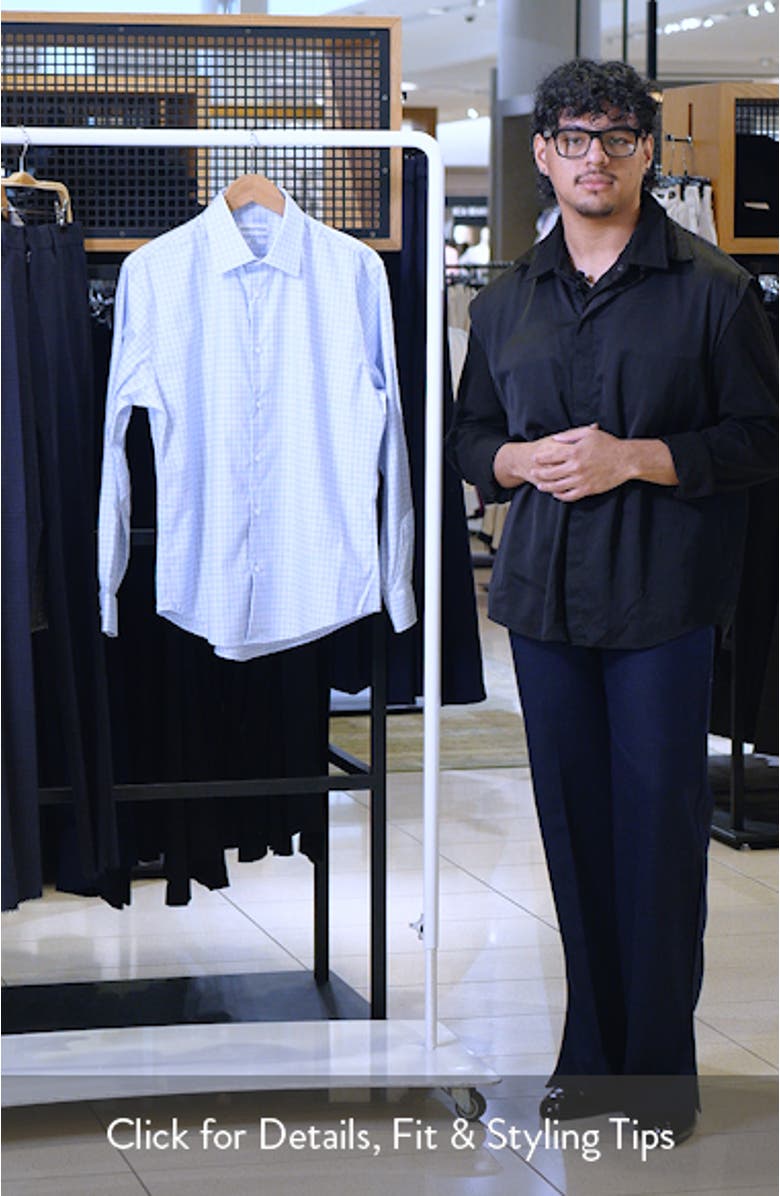 Trim Fit Valerio Grid Dress Shirt, sales video thumbnail