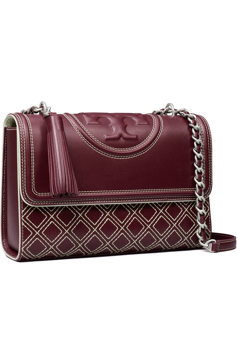 Tory Burch Fleming Popstitch Leather Convertible Shoulder Bag, Alternate, color,