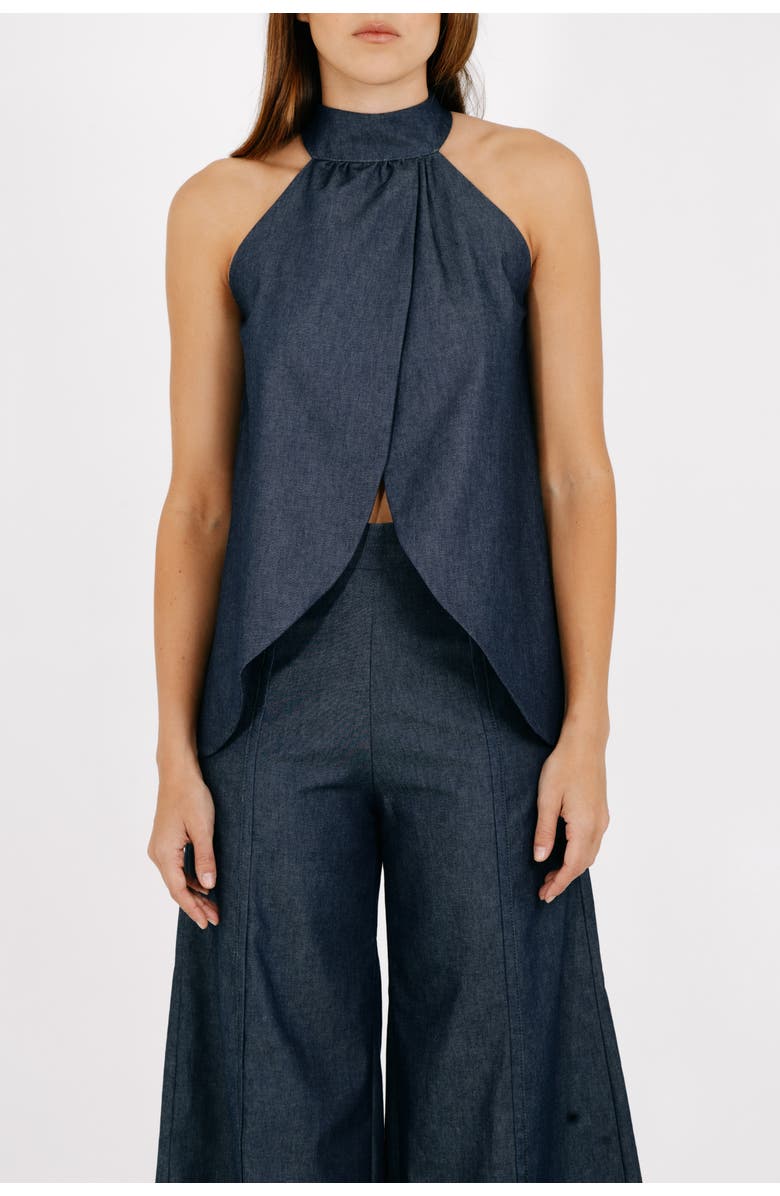 Valentina Gordon Flow Halter Top, Alternate, color, Dark Denim