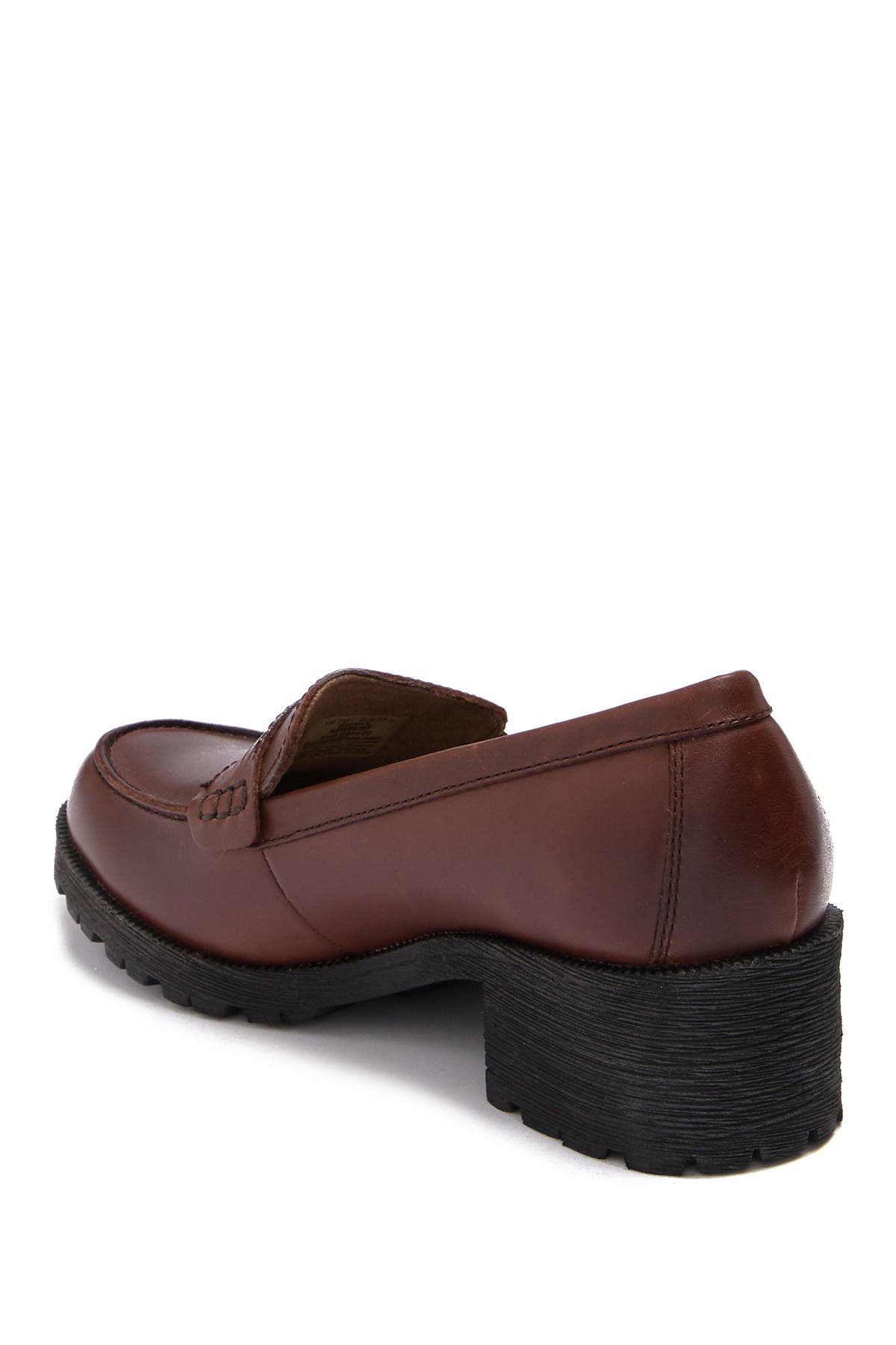 Eastland Newbury Leather Block Heel Loafer, Alternate, color, Brown