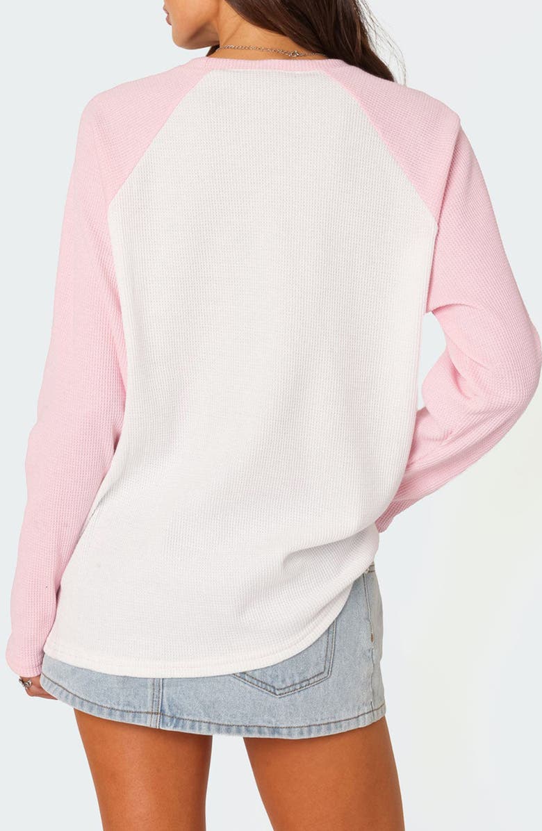 EDIKTED Me Time Oversize Waffle Knit Top, Alternate, color, Light-Pink