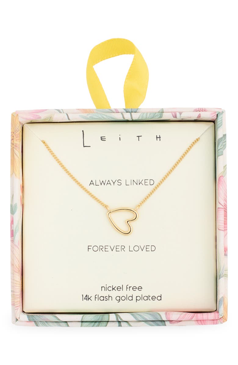 Leith Open Heart Pendant Necklace, Main, color, Gold