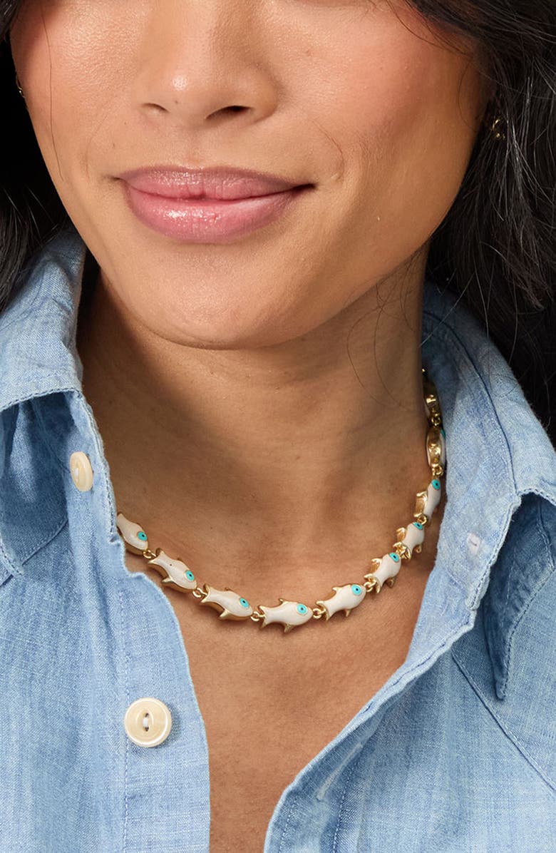Clare V. Sardine Necklace, Alternate, color, Cream