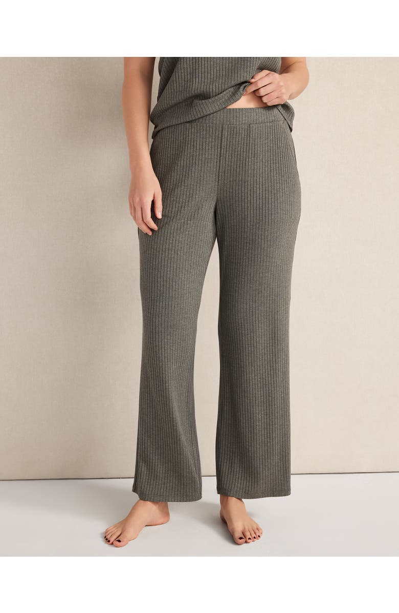 Haven Well Within Drapey Rib Knit Pants, Main, color, Cypress Hthr