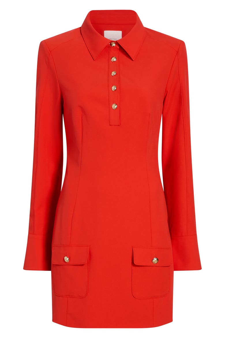 Lea Long Sleeve Mini Shirtdress, Alternate, color, BISOU