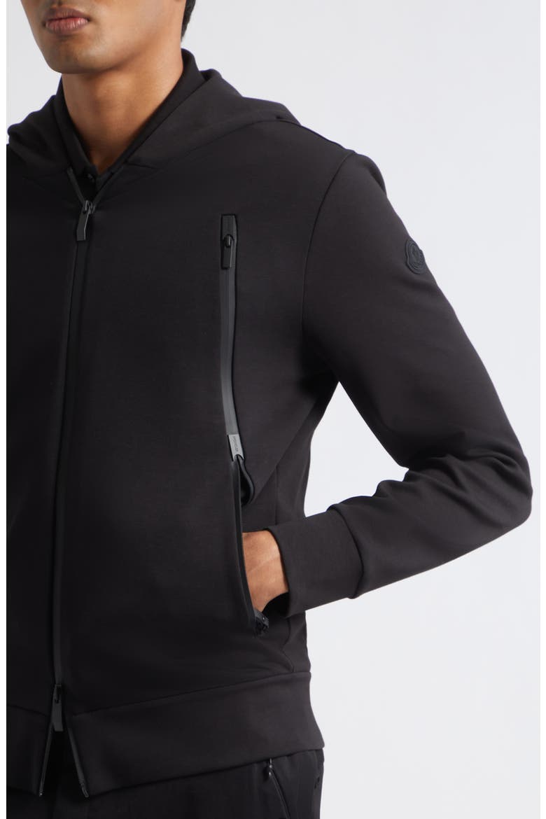 Cotton Blend Zip-Up Hoodie, Alternate, color, BLACK