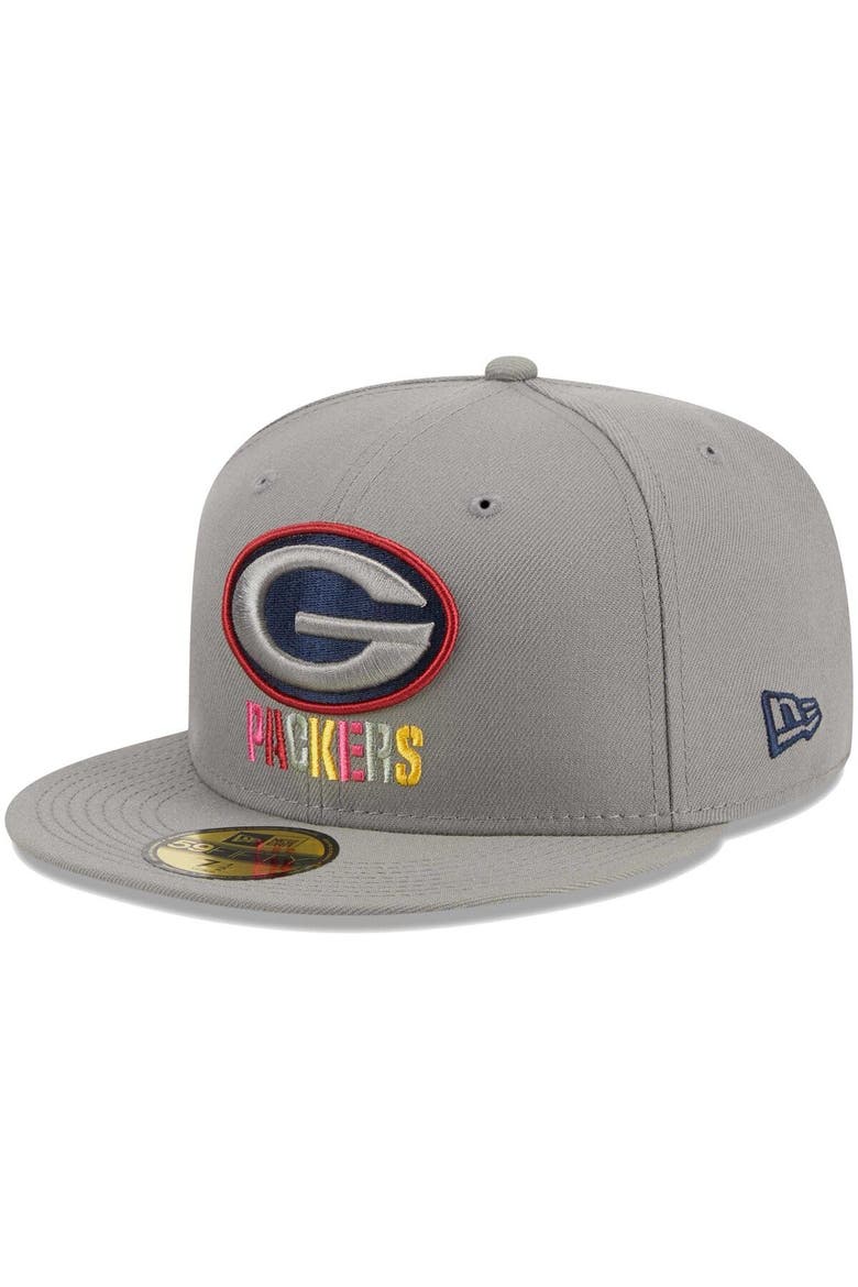 Men's New Era Gray Green Bay Packers Color Pack 59FIFTY Fitted Hat, Alternate, color, Gray