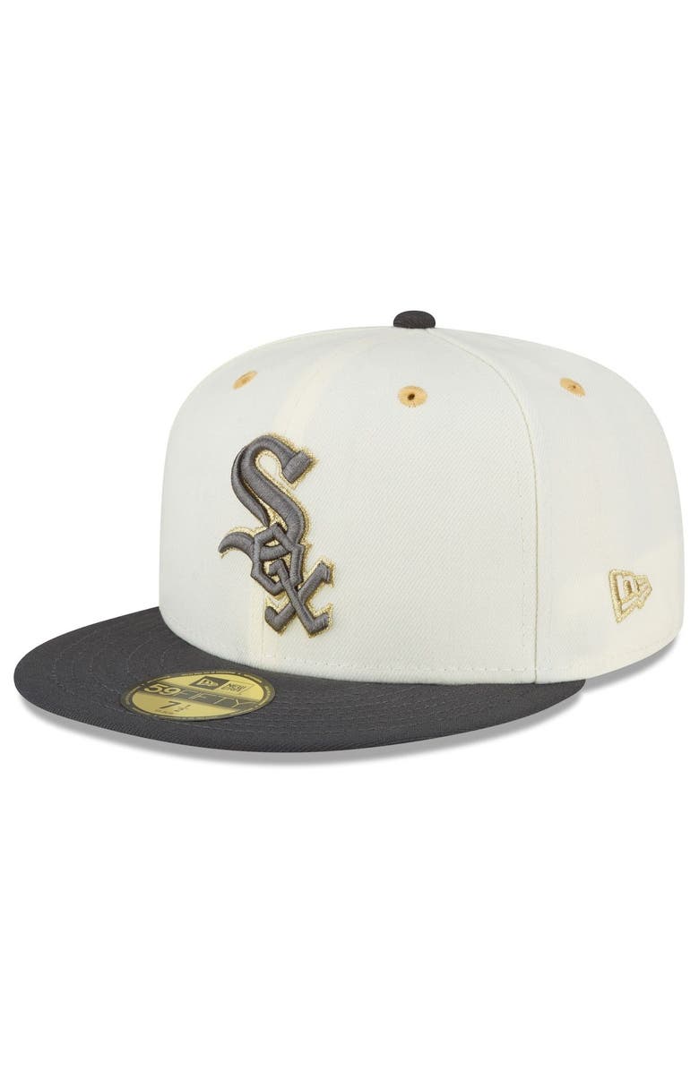 New Era Men's New Era Cream/Charcoal Chicago White Sox 2003 MLB All-Star Game Chrome 59FIFTY Fitted Hat, Alternate, color,