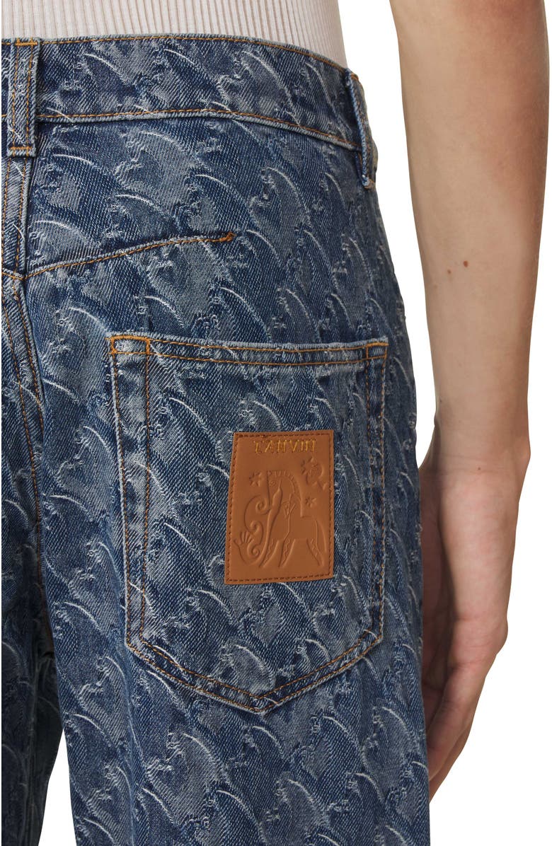 Lanvin Lunar Year Jacquard Denim Pants, Alternate, color, Blue