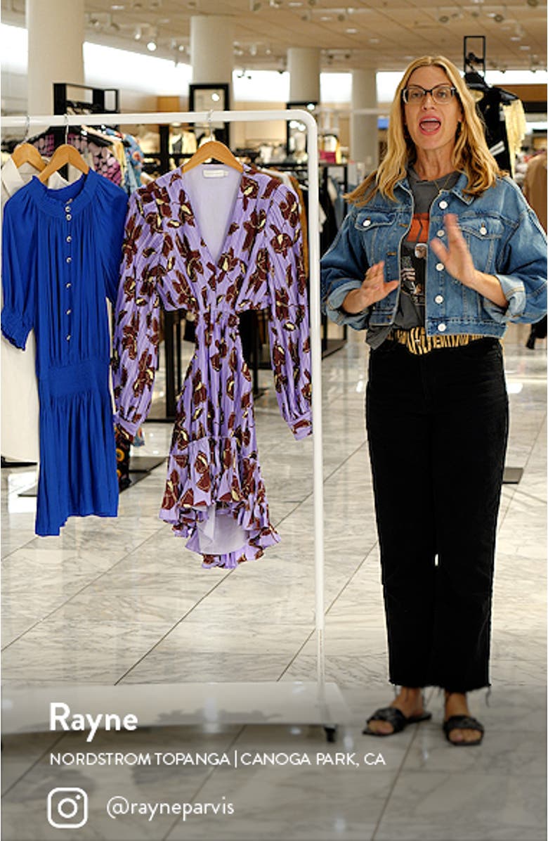 Londyn Collage Floral Print Long Sleeve Cutout Dress, sales video thumbnail