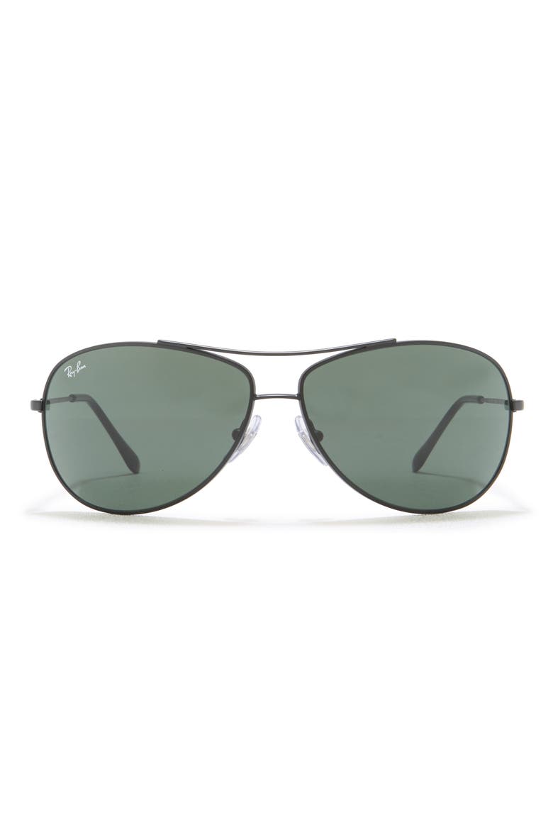 63mm Aviator Sunglasses, Main, color, MATTE BLACK
