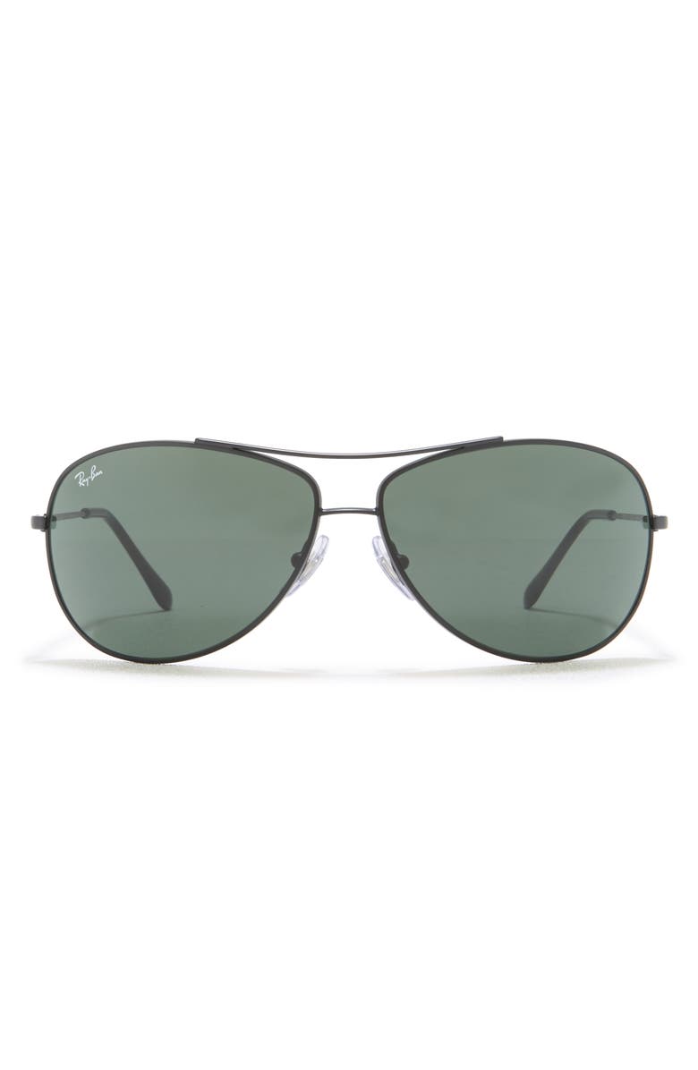 Ray-Ban 63mm Aviator Sunglasses, Main, color, Matte Blk