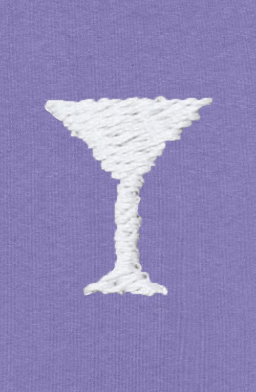 Dalix Mens Lil Martini Midweight Garment Dye Tee In Purple