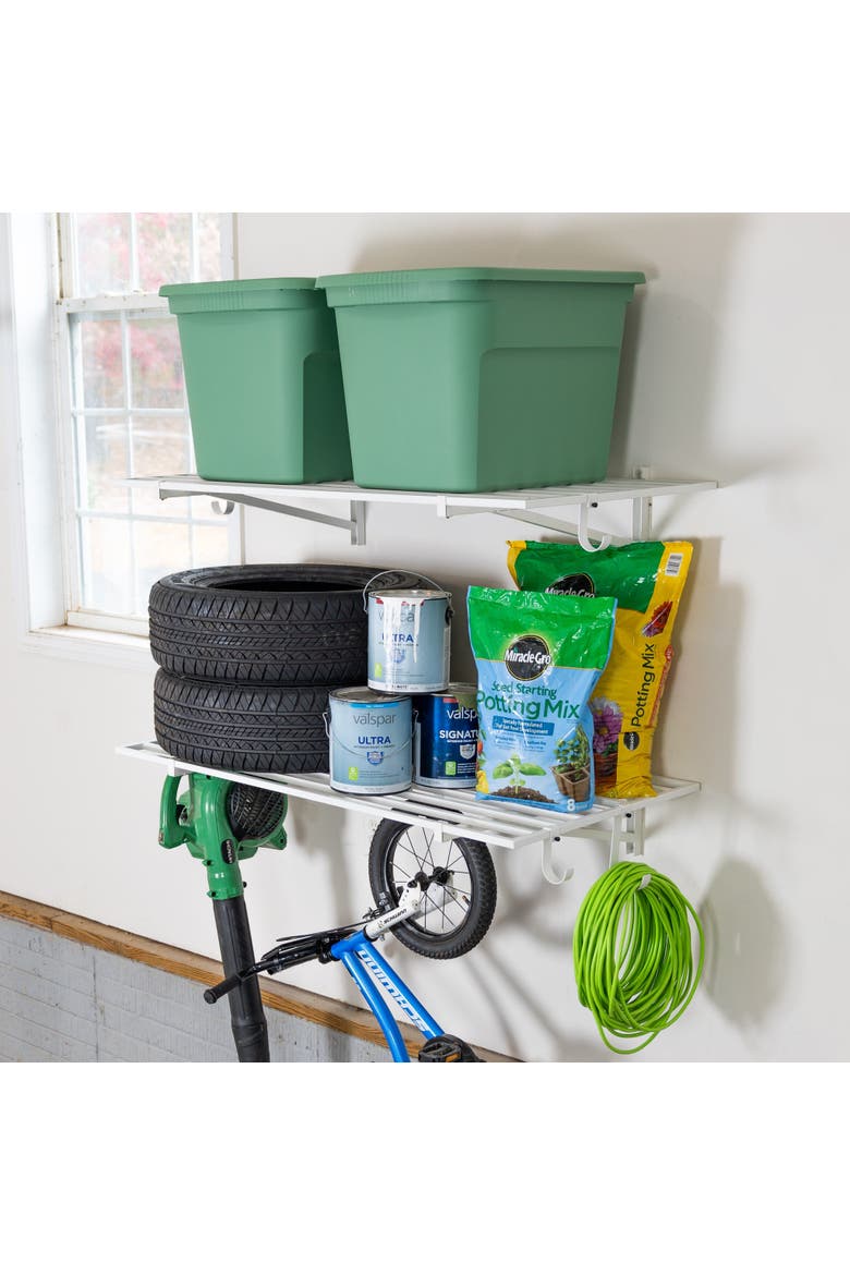 2' x 4' Bristol Garage Wall Mount Shelves - 2 Pack - White, Main, color, White