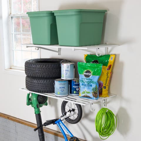 2' x 4' Bristol Garage Wall Mount Shelves - 2 Pack - White