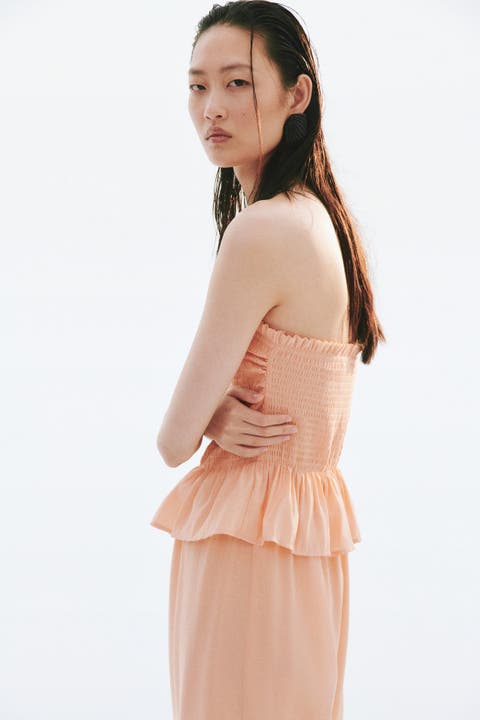 Smocked Bandeau Jumpsuit