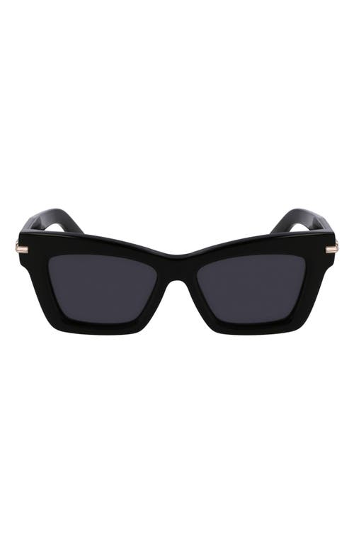 Ferragamo Prisma 52mm Modified Rectangular Sunglasses In Black