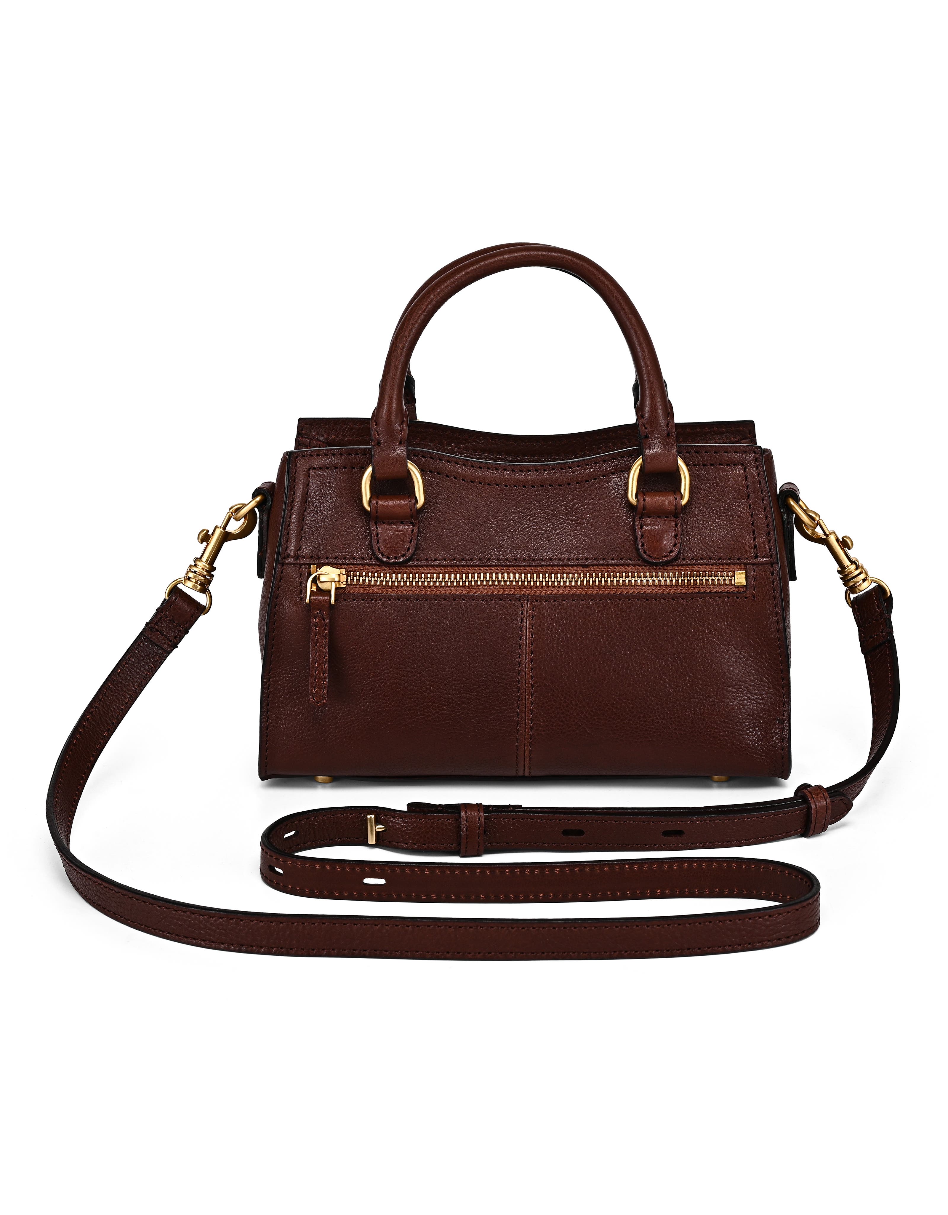 OLD TREND Lockwood Genuine Leather Compact Structured Satchel, Alternate, color, Brown