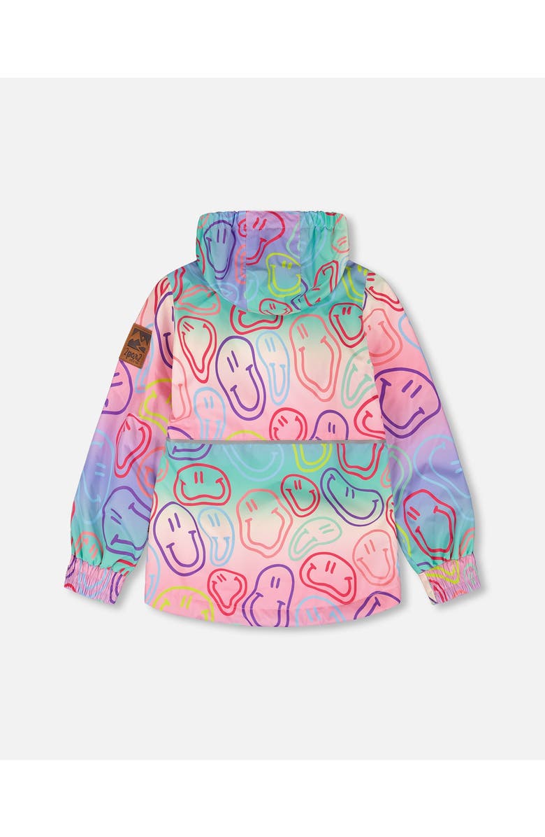 Deux par Deux Girl Two-Piece Mid-Season Smileys Outerwear Set, Alternate, color, Multicolored Printed Smileys