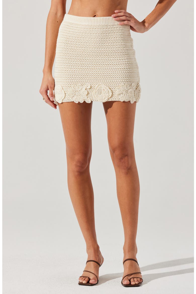 Taimi Crochet Miniskirt, Main, color, NATURAL