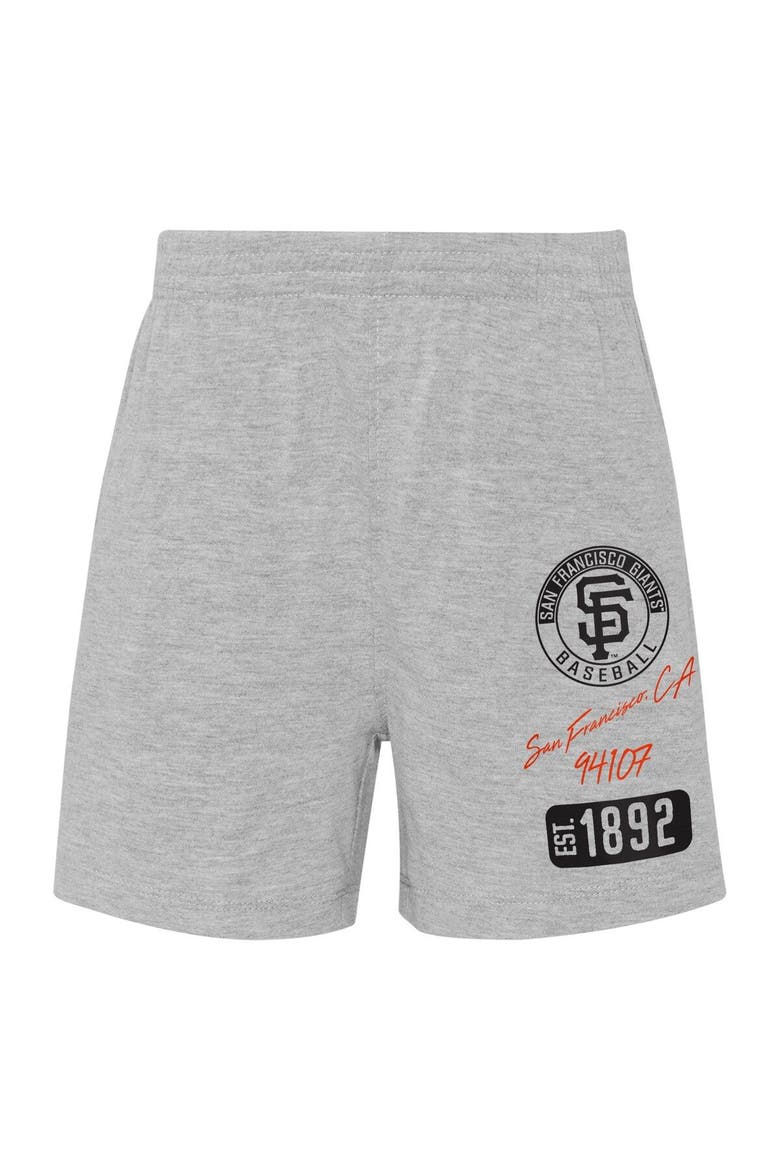 Infant Orange/Heather Gray San Francisco Giants Ground Out Baller Raglan T-Shirt and Shorts Set, Alternate, color, Orange