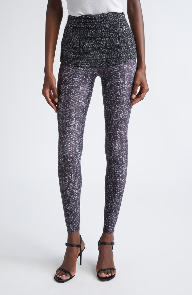 DIESEL<sup>®</sup> P-Hour Bouclé Skirt with Trompe l'Oeil Leggings, Main, color, Deep/Black