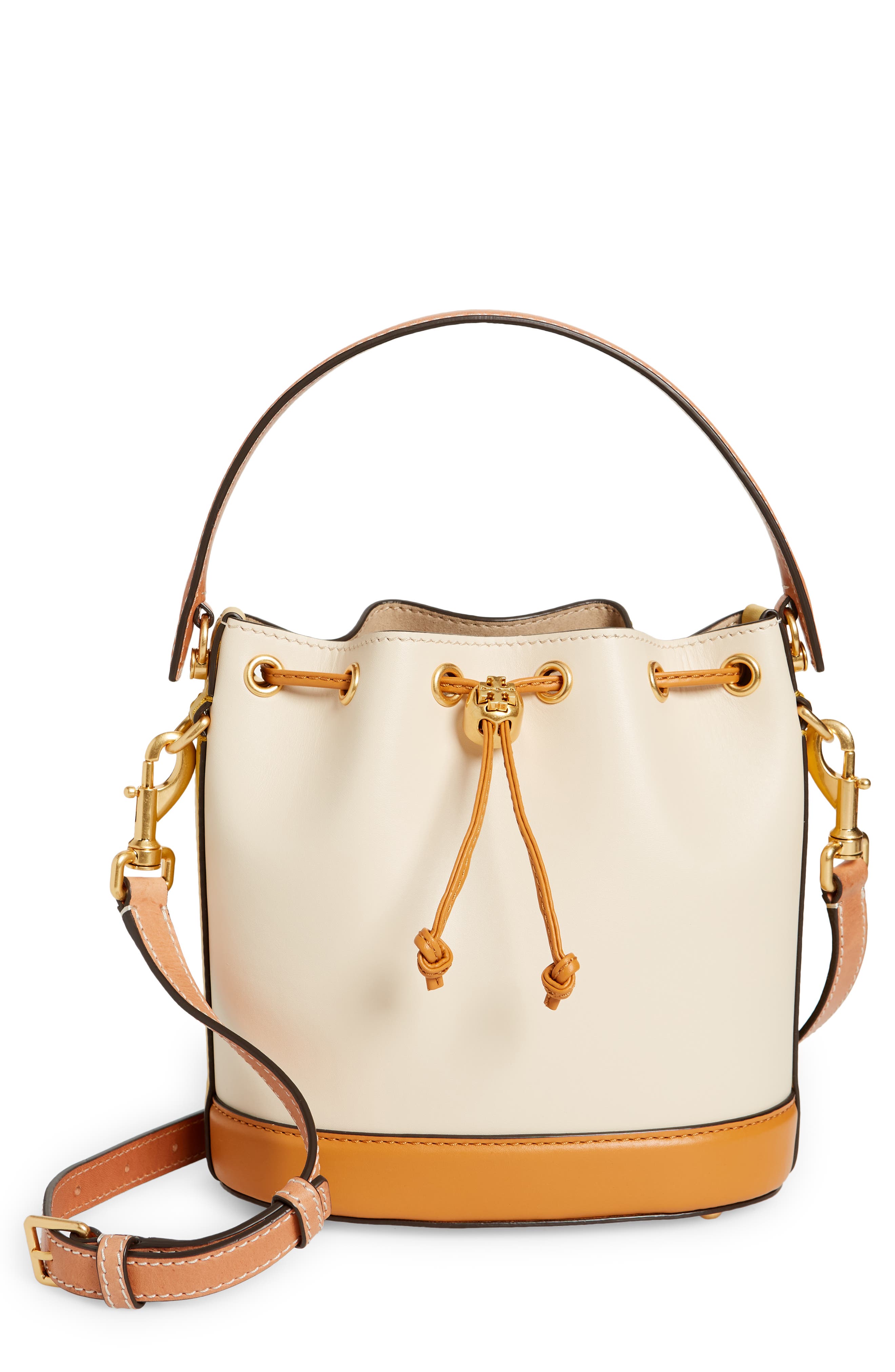 Tory Burch Colorblock Leather Bucket Bag, Main, color, 