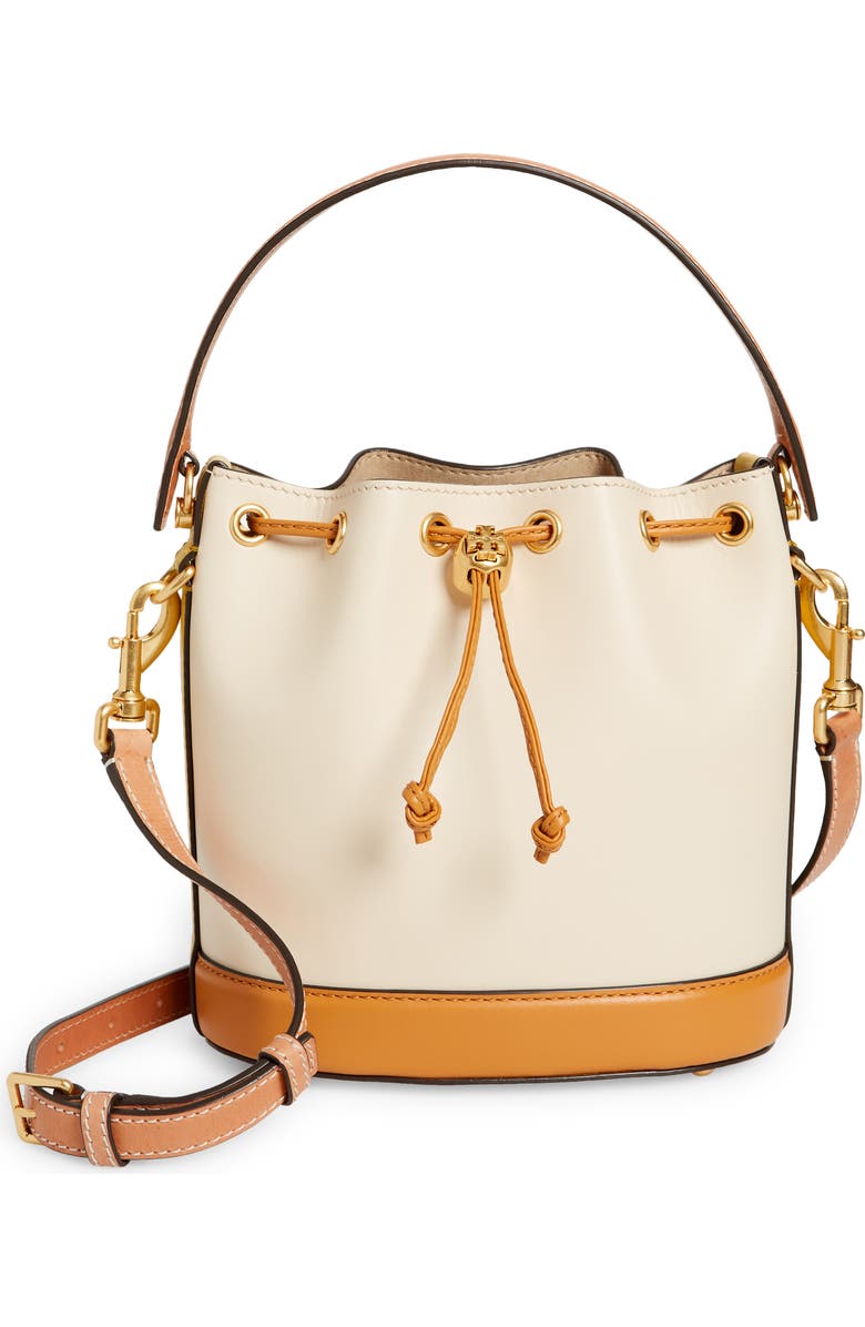 Tory Burch Colorblock Leather Bucket Bag, Main, color,