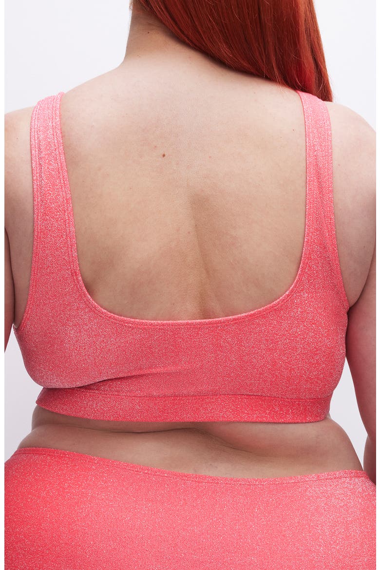 Sparkle Metallic Bikini Top, Alternate, color, FIERY CORAL 002