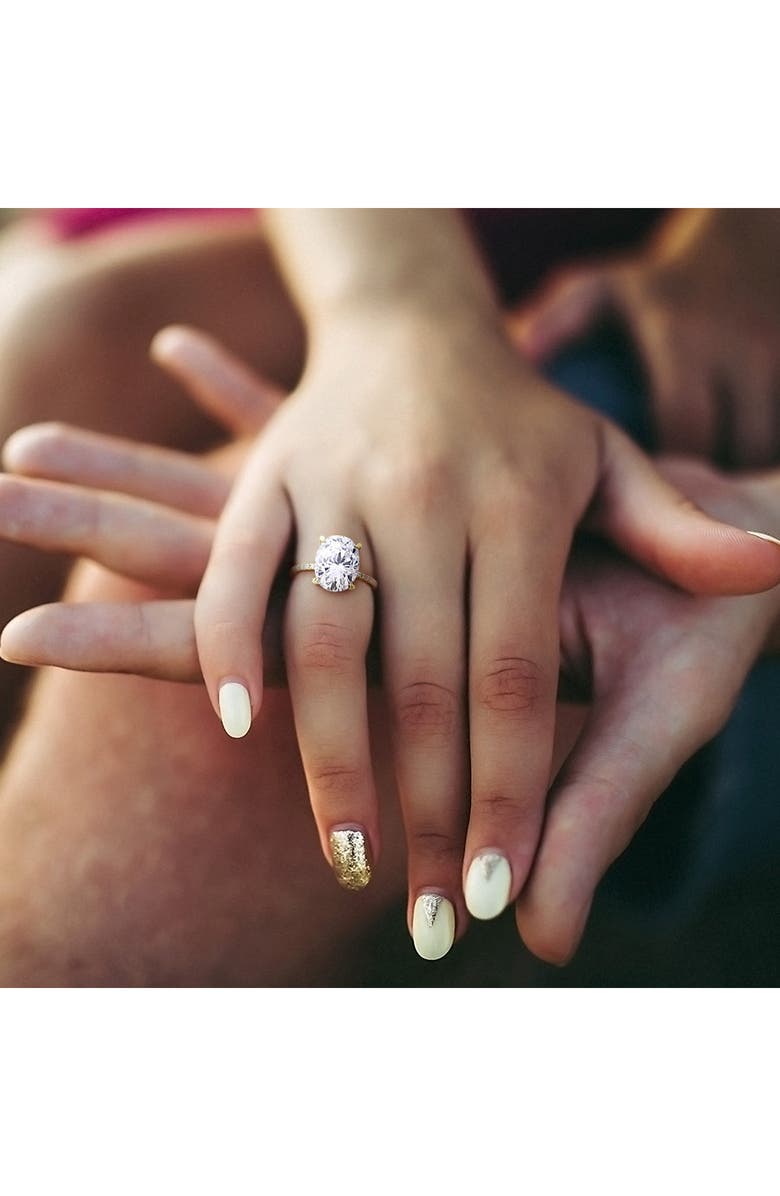 DELMAR Oval Cut Lab-Created Moissanite Ring, Alternate, color, White