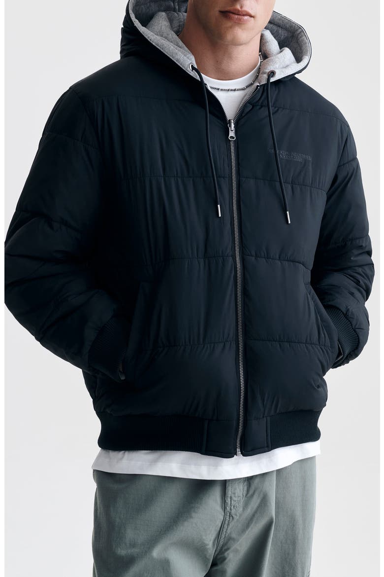 Double Sided Hooded Jacket, Main, color, JET BLACK
