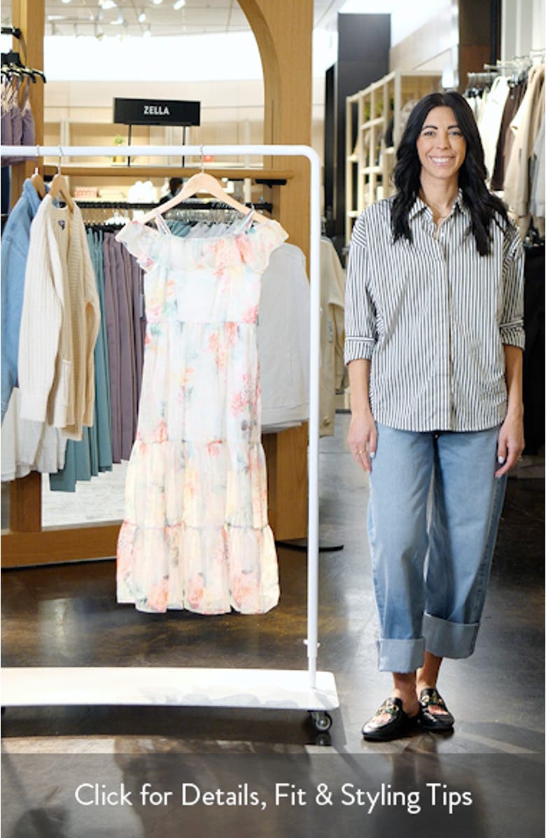 Kids' Print Ruffle Chiffon Maxi Dress, sales video thumbnail