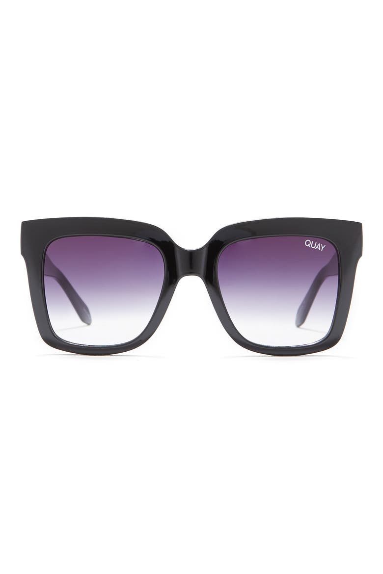 Icy 52mm Gradient Square Sunglasses, Main, color, BLK FADE