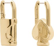 Kate Spade New York Asymmetrical Padlock Huggie Hoop Earrings
