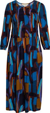 Seasalt Cornwall Meadowsweet Printed Smocked Midi Dress