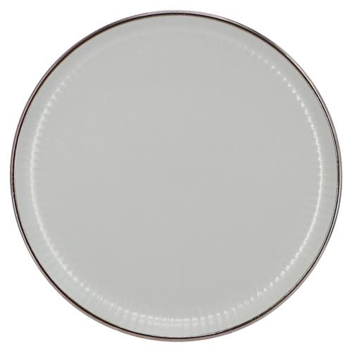 Elama Leo Light Grey 16pc Stoneware Dinnerware Set In Gray