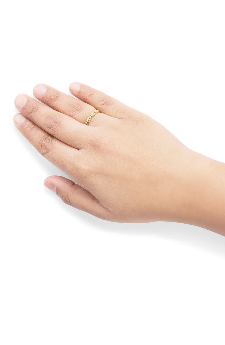 Haus of Brilliance 10K Yellow Gold 1/10 Cttw Diamond Paperclip Style Link Band Ring, Alternate, color, Yellow