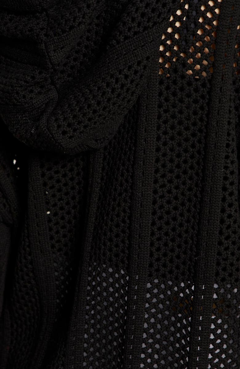 Sanctuary Beach Open Knit Hoodie, Alternate, color, Black