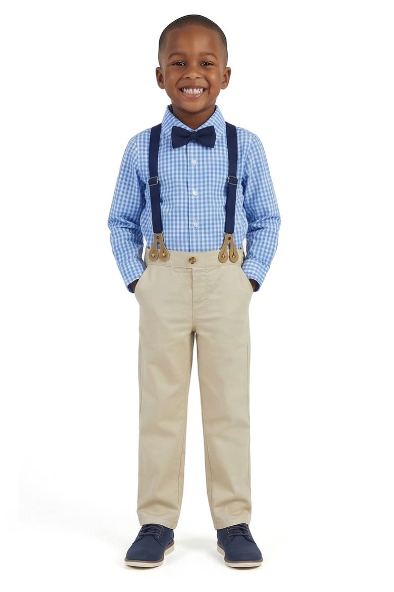 Kids' 4-Piece Dapper Suspender & Bow Tie Outfit Set, Alternate, color, LIGHT BLUE