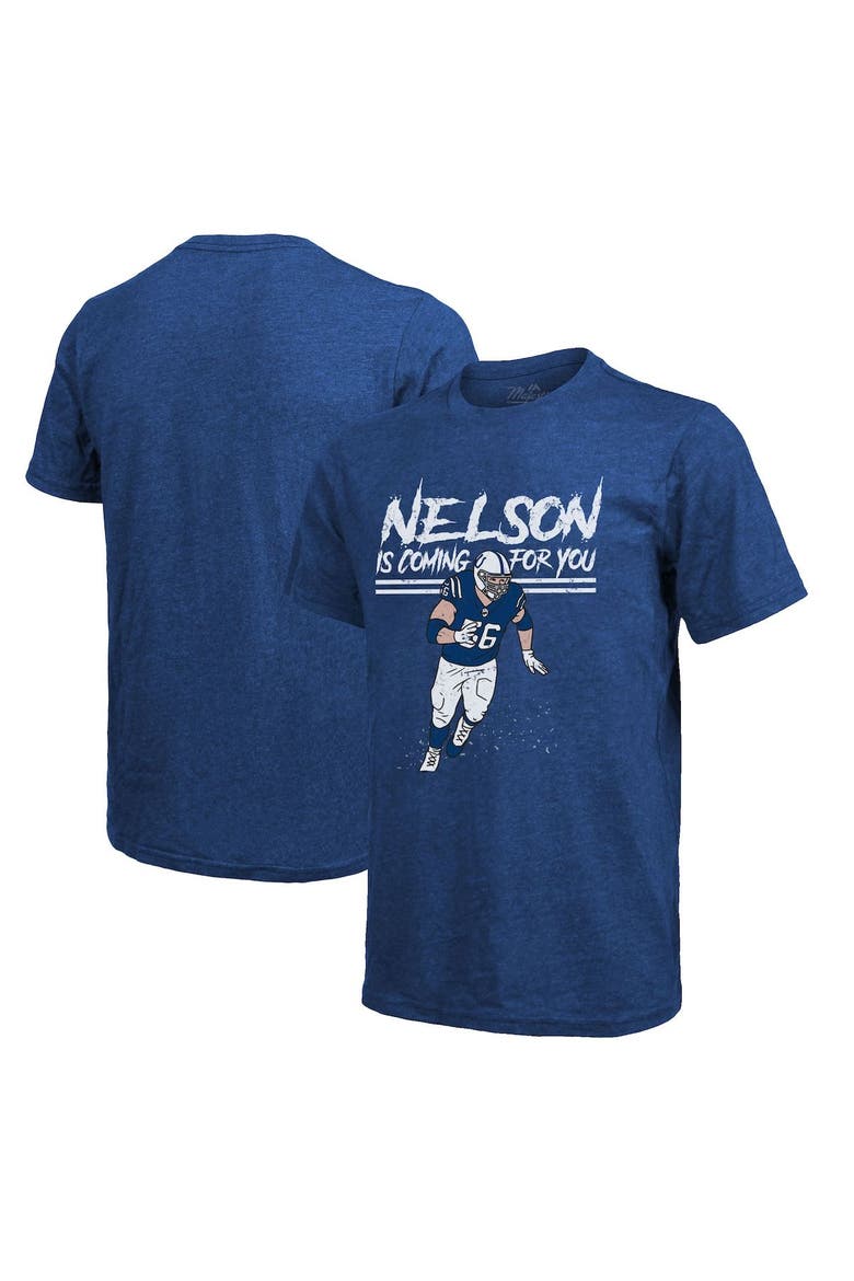 Men's Majestic Threads Quenton Nelson Royal Indianapolis Colts Tri-Blend Player T-Shirt, Main, color, Royal
