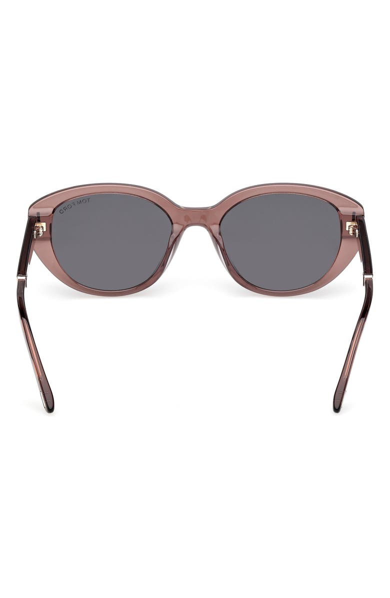 TOM FORD 54mm Butterfly Sunglasses, Alternate, color, Shiny Light Brown / Smoke