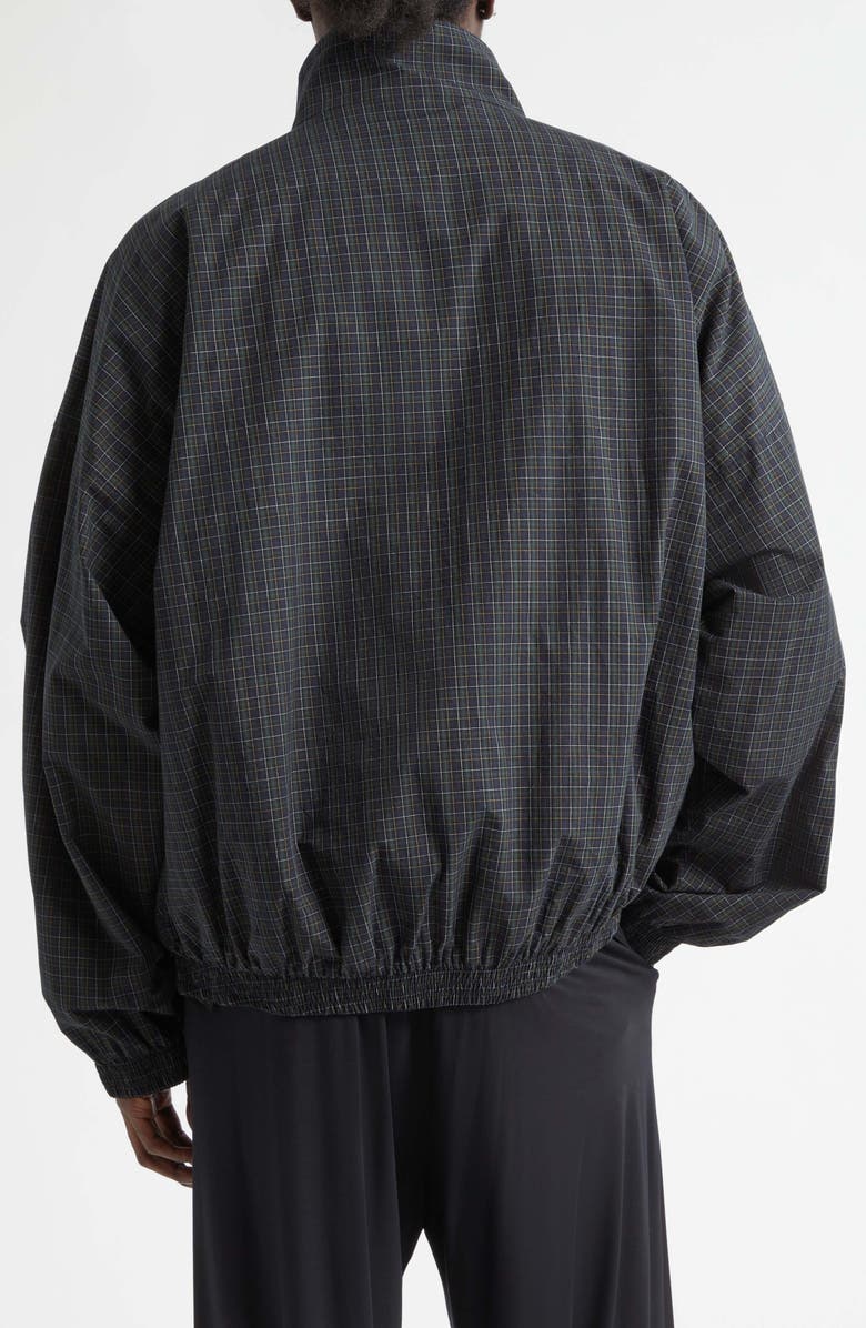 Balenciaga Loop Sports Icon Micro Tartan Technical Cotton Track Jacket, Alternate, color, 8069 Navy/ Dark Green