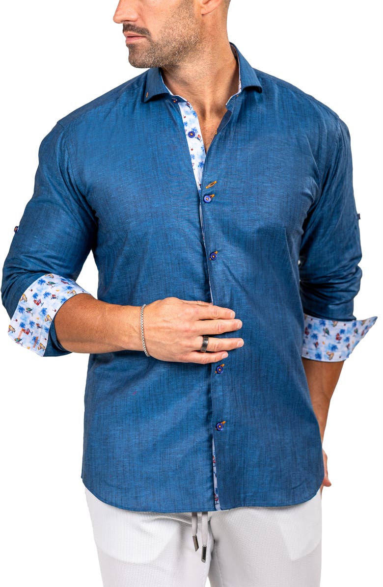 Maceoo Eins Marthy Contemporary Fit Button-Up Shirt, Alternate, color, 