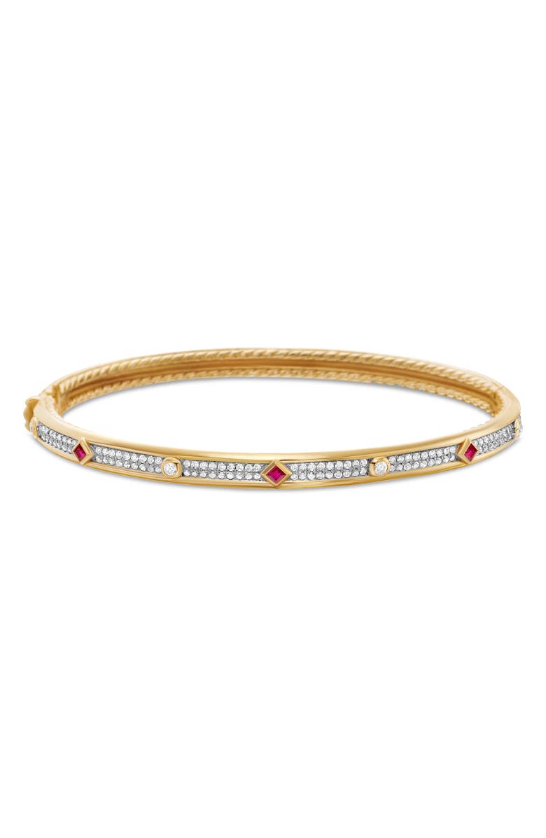 David Yurman Modern Renaissance Diamond & Ruby Bangle, Alternate, color, 