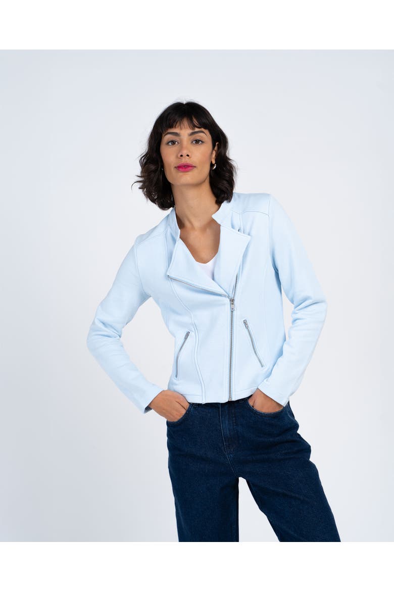 Sculpted Biker Jacket, Main, color, Ice Blue