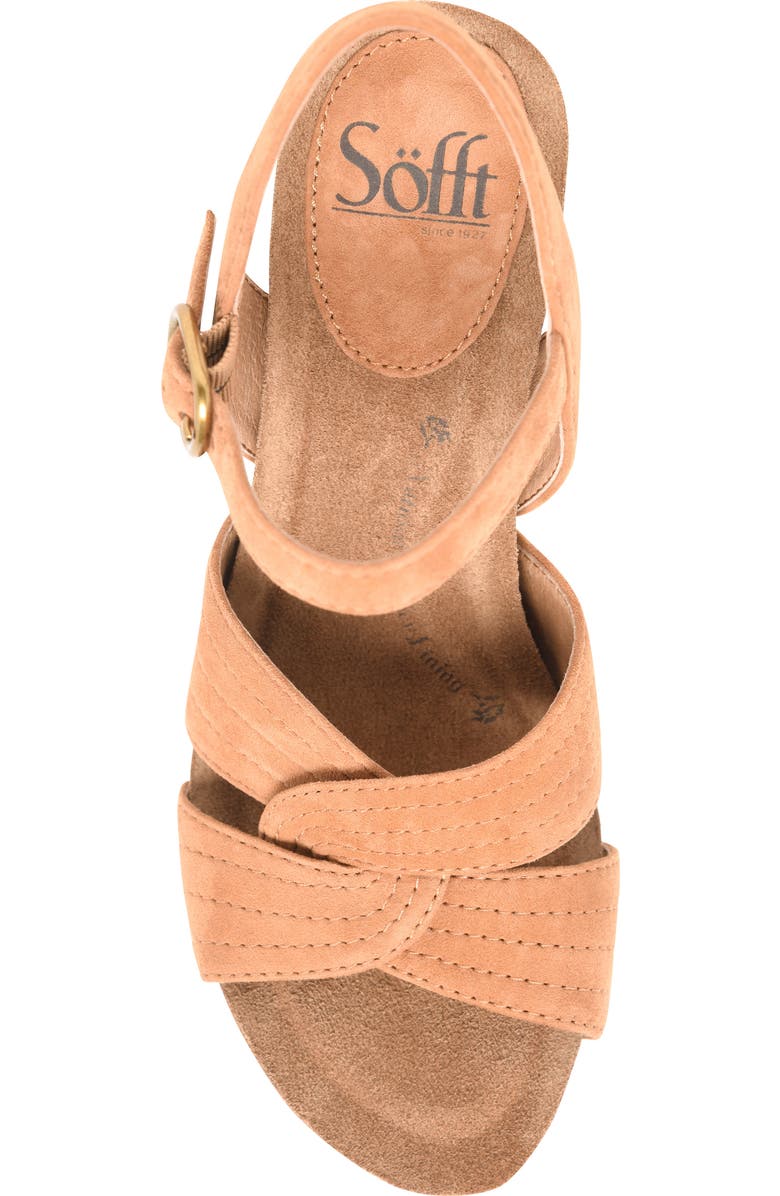 Söfft Clarissa Wedge Sandal, Alternate, color, Tan