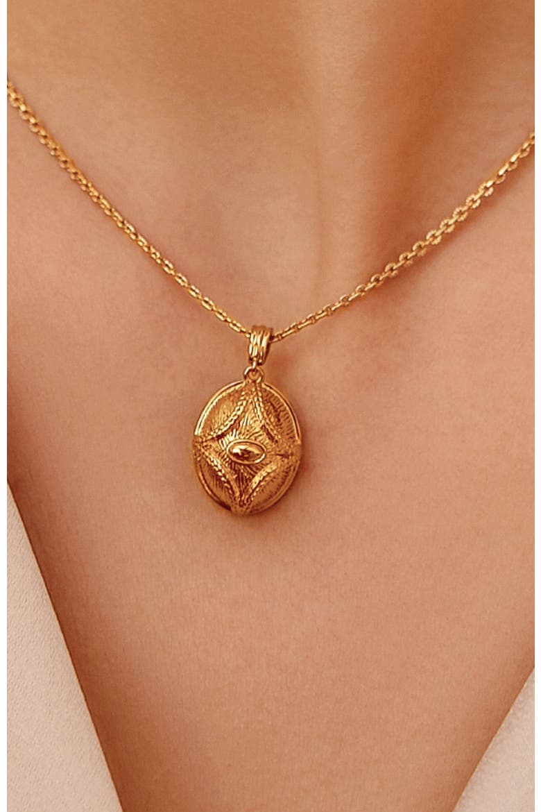 Egypt Eye Necklace, Alternate, color, Gold