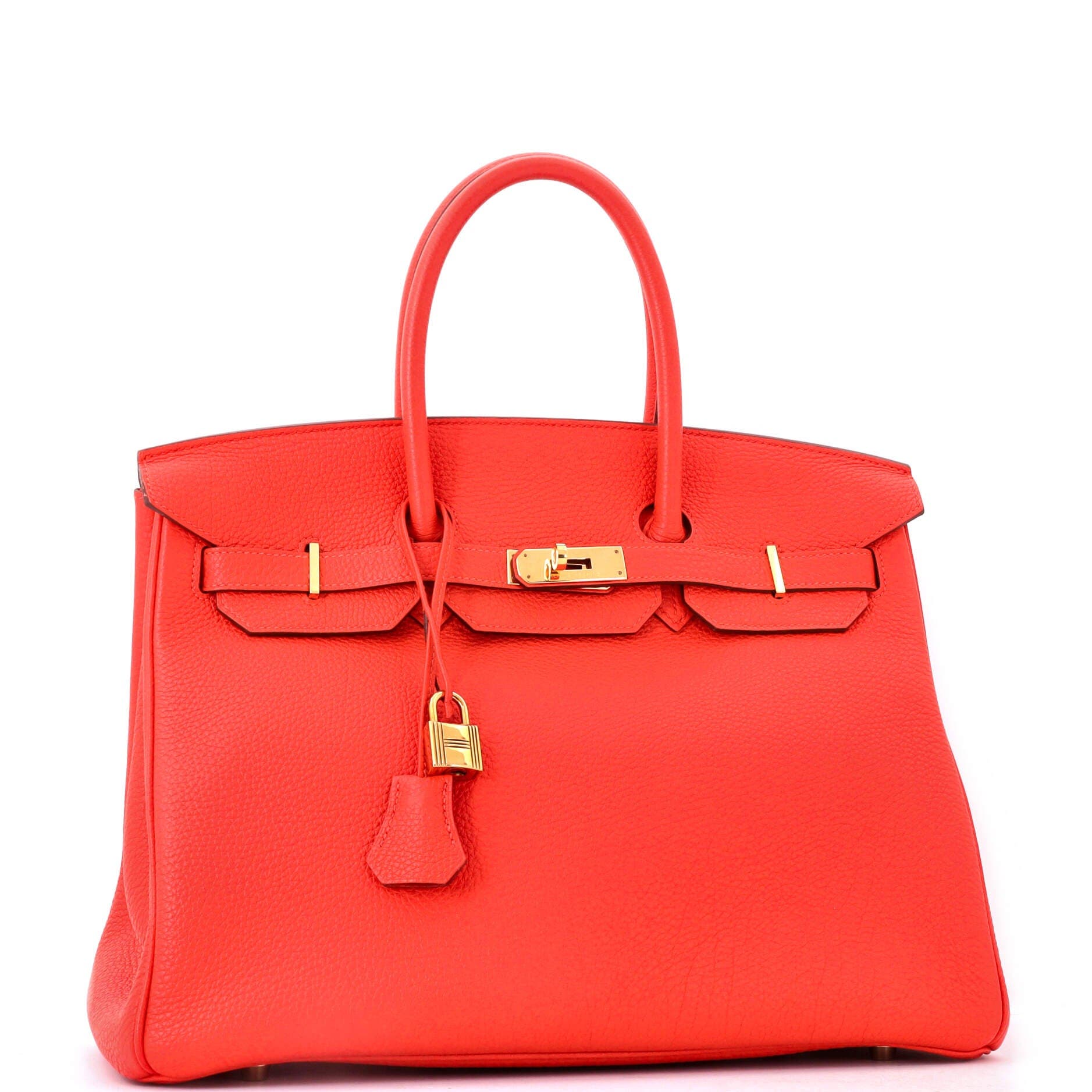 Birkin Handbag Orange Togo with Gold Hardware 35, Alternate, color, Red