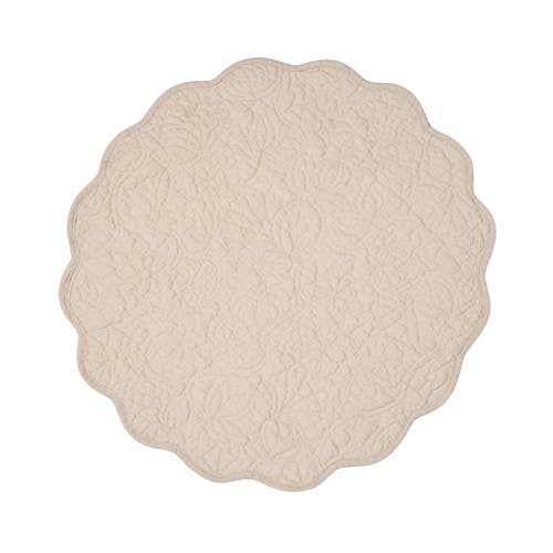 C & F Home C&f Home Christiana Khaki Reversible Machine Washable Round Scallop Quilt Placemats Set Of 6 In Neutral